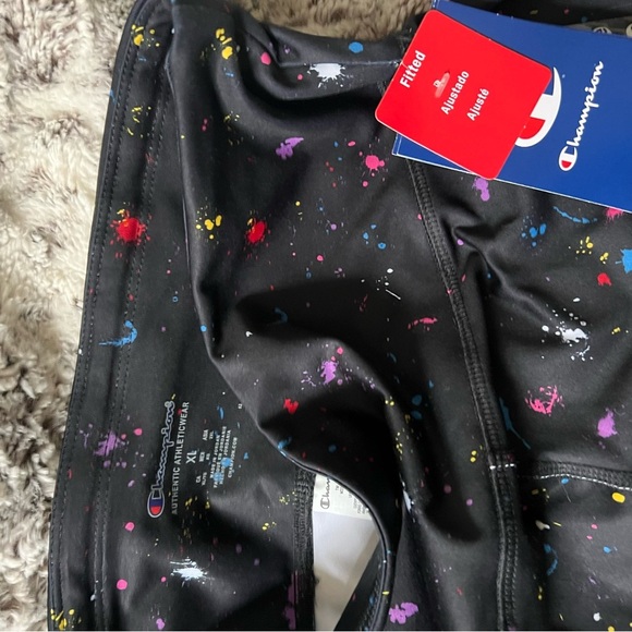 Champion Fitted Black Paint Splatter Leggings - Picture 3 of 4